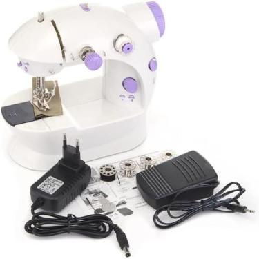 Imagem de Mini Máquina De Costura Portátil Bivolt Com Pedal SM202 - Lan, Bivolt