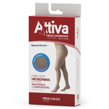 Imagem de Meia Calça Ponteira Aberta Feminina Tam M Natural - Attiva