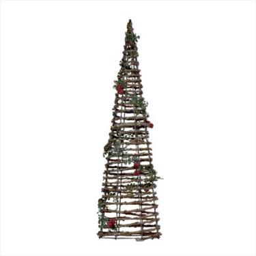 Imagem de Árvore Rústica Cone Natalina Rattan 50 cm - Magizi