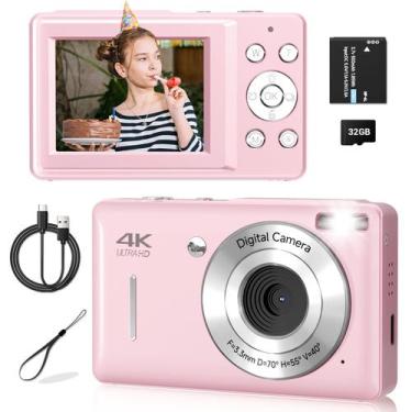 Imagem de Câmera digital Gtonster FHD 1080P para crianças com zoom 16X rosa