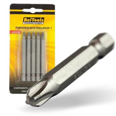 Imagem de Kit 5 Ponta Bit Phillips CV 75mm x 1/4 x N1 Beltools