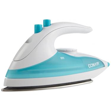 Imagem de Ferro de Passar a Vapor em Aço Inoxidável, 800W 110V, Conair, Branco e Azul