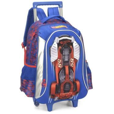 Imagem de Mochila de Rodinhas Com Alça Luxcel Hot Wheels Vermelho, Vermelho, Úni