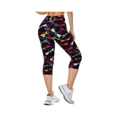 Imagem de Legging Feminina Colorida com Estampa de Libélula - Ideal para Academi