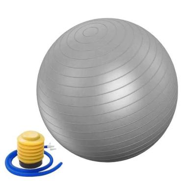 Imagem de Bola Yoga Pilates Fitness Suíça 60 cm Cinza com Bomba CBRN16129 - Comm