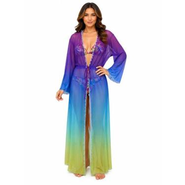Imagem de Saída De Praia/ Kimono LongoTule Com Transparência Verão - Corpo Doura