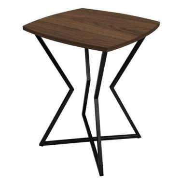 Imagem de Mesa de Canto Lateral Alta Quadrada para Sala Austria - Preta Villandr