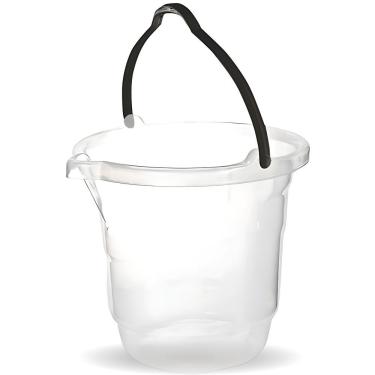Imagem de Balde 1222 para Tarefas Diversas em Plástico com Alça Reforçada para Uso Doméstico e Profissional Transparente Ercaplast