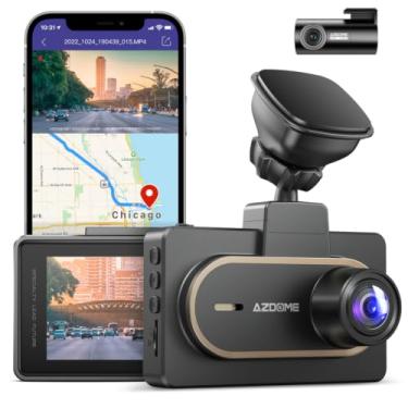 Imagem de XRC TECH Câmera Dash Cam HD 1080P frontal e traseira, Wi-Fi integrado, rastreador GPS, câmera frontal única 2K para carros, com visão noturna, monitor de estacionamento 24 horas, gravação em loop, G-sensor, suporta no máximo 128 GB