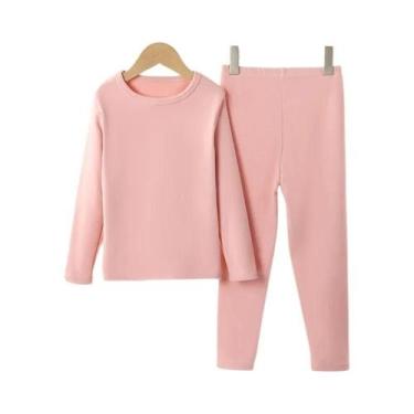 Imagem de Conjunto De Lã Quente Em Cores Sólidas Para Crianças plus Size, Roupas