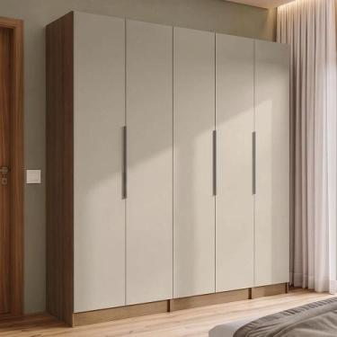 Imagem de Guarda-Roupa Modulado 200 cm 5 Portas 2 Gavetas Neo Madesa 02, Rustic/