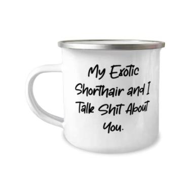 Imagem de Caneca exótica para acampar, gato de pelo curto exótico, 355 ml, My Exotic, presentes para amantes de gatos, presente de amigos, para gatos exóticos de pelo curto