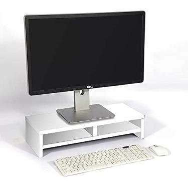 Imagem de Base De Apoio Suporte Para Monitor De Mesa Em MDP 2 Partes - Branco