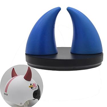 Imagem de Capacete de motocicleta Chifres de diabo, Espigão de decoração para par de motos de esqui (Blue)