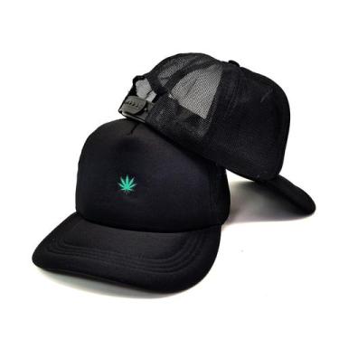 Imagem de Boné Strapback Baseball Verde Escuro Folha De Erva Minimalista Origina