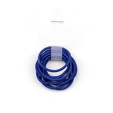 Imagem de La Tartelette Bandas elásticas de 2,4 cm de cabelo para crianças faixas de cabelo de borracha - 20 peças (azul escuro)