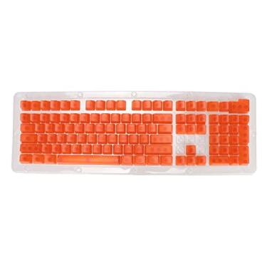 Imagem de Keycaps, 108Keys Set Custom Keycap Perfil OEM Cor Sólida OPQ Opaco Keycaps Substituição Compatível 61/87/104 Teclas Teclado Mecânico(laranja)