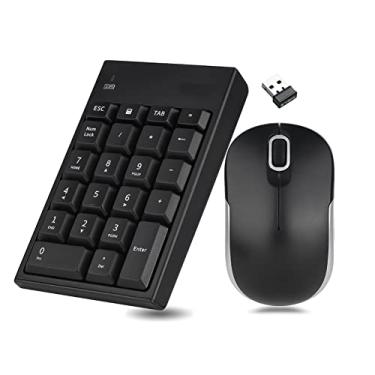 Imagem de Mouse óptico com teclado numérico sem fio, 2,4 GHz 1200 DPI Teclado numérico de 22 teclas Mini USB Numérico Pad Teclado Mouse Set com Nano Receptor