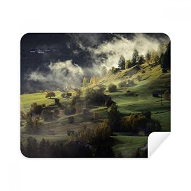 Imagem de Pano de limpeza Village Fog Hill Paisagem Floresta Pano de limpeza Limpador de tela 2 peças Tecido de camurça