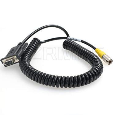 Imagem de SZRMCC Hirose 6 pinos para DB9 RS232 COM cabo de download de dados para estação total Topcon Sokkia, Coiled Cable