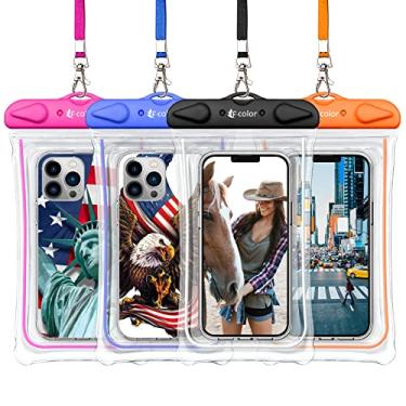 Imagem de Capa à prova d 'água F-color, pacote com 4 bolsas de PVC transparentes à prova d'água para natação, barco, pesca, esqui, rafting, proteja iPhone X 8 7 6S Plus SE, Galaxy S6 S7, LG G5 e mais
