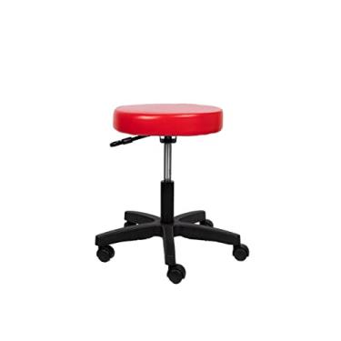 Imagem de Cadeira Mocho Estética Dentista Tatuador Tatoo vermelha Sem Encosto