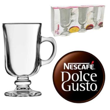 Imagem de Xícaras Dolce Gusto 120ml Caneca Copo Vidro Para Cappuccino Café Expre