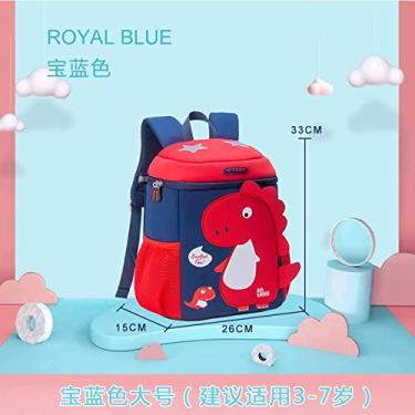 Imagem de Tingpai Mochila de criança pa escola primária, mochila de dinossauro de ja im de infância, bolsa de classe pequena, 1-3 g u, 1-3-6 anos, mochila de criança, nariz g nde, dinossauro, azul real, g nde