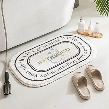 Imagem de SHENGANG Tapete de banheiro Microfibra Banheira Piso Lateral Antiderrapante Tapetes Higiênico Capacho para Chuveiro, 3,50x80cm