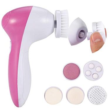 Imagem de Escova de limpeza facial elétrica multifuncional, massageador 5 em 1, escova de limpeza facial e facial esfolia suavemente e remove cravos. Ferramenta de massagem