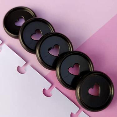 Imagem de Kit 12 Discos M 24mm de Caderno Infinito Sistema Inteligente Amor Infinito Cadernos - Coração (Preto)