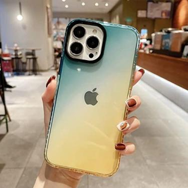 Imagem de Capa de TPU transparente gradiente fashion para iphone 13 pro max capa de cor dupla para iphone 12 11 pro xs max x xr 7 8 plus se 2020, amarelo verde, para iphone 8