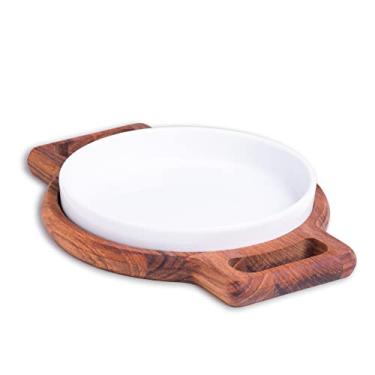 Imagem de TÁBUA MADEIRA C/PRATO TECA 23x17x3cm