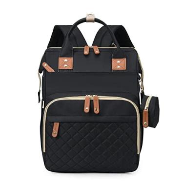 Imagem de mochila maternidade, Mochila de saco de fraldas de bebê com estação de troca para menino menina, mochila maternidade