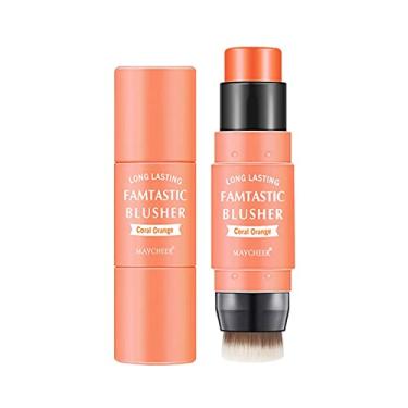 Imagem de Leite Blush Stick | Blush à prova d'água com maquiagem | Blush Multi Stick 2 em 1 para Bochechas Tint Eyes Lips, Blush Creme Impermeável Sritob