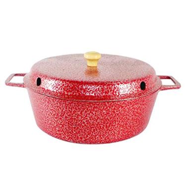 Imagem de Forma para Bolo Craqueada com Cone Alumínio Fundido Vermelha 24cm