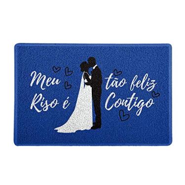 Imagem de Capacho/Tapete 60x40cm - Feliz Contigo Azul