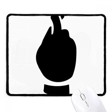 Imagem de Mousepad com contorno de gestos, preto, borda costurada, tapete de borracha para jogos