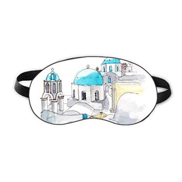 Imagem de Imerovigli Village in Santorini Greece Sleep Eye Shield Soft Night Blinfold Shade Cover