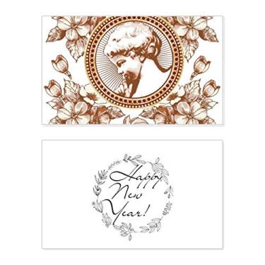 Imagem de Flower Leaf Modern Ilustration Pattern New Year Festival Greeting Card Bless Message Gift