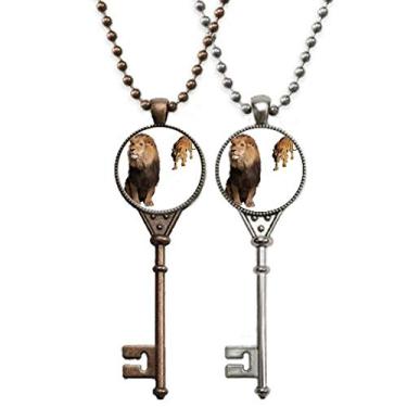 Imagem de OFFbb-USA Feline Tigers Attack Feroz Chaveiro Colar Pingente Joias Decoração Casal