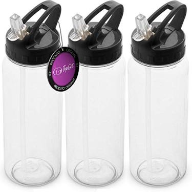 Imagem de Kit 3x Squeeze com Canudo Retrátil 610 ml Fun TopGet Preto