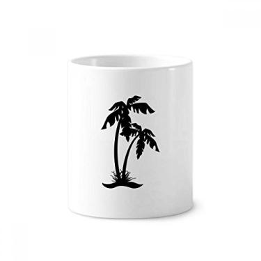 Imagem de Porta-canetas de escova de dentes preta com contorno de praia da Coconut Tree