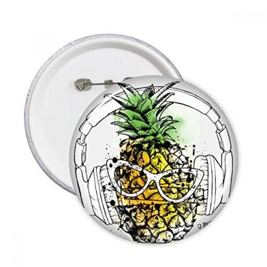 Imagem de Headset Abacaxi Óculos de Sol Frutas Redondo Broches Emblema Decoração de Roupas Presente 5 peças