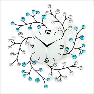 Imagem de Relógio decorativo de parede de cristal de luxo feito à mão para sala de estar e escritório.