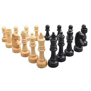 Imagem de Peças Oficiais P/Xadrez em Madeira de Lei Rei 10cm Chumbado