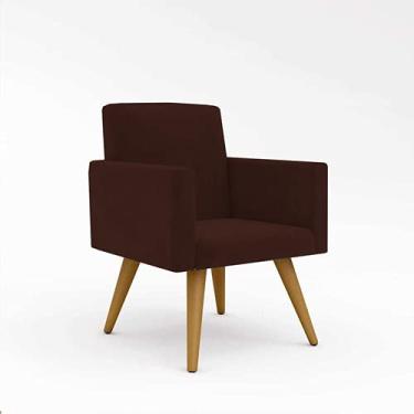 Imagem de Kit 2 Cadeiras Poltronas Decorativas - Recepção - Marrom Desenho do tecido:Suede; Preto