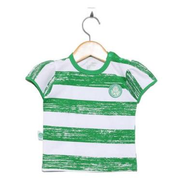 Imagem de Camiseta Infantil Palmeiras Listras Feminina Oficial - Revedor