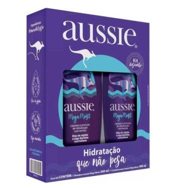 Imagem de Kit Shampoo E Condicionador Aussie Mega Moist Super Hidratação Que Não