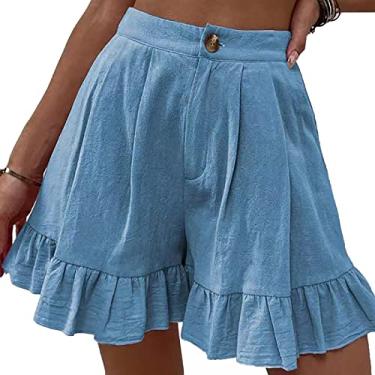 Imagem de Shorts de moletom feminino verão casual confortável shorts de cintura alta shorts shorts shorts curtos quentes, 13,5GG (cintura: 93cm)